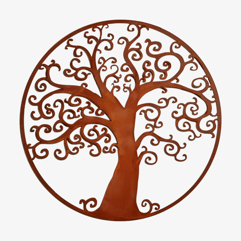 Handcrafted Metal Curly Tree of Life Wall Art