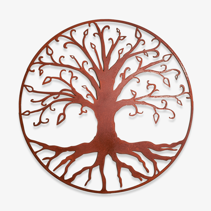 Metal Tree of Life with Leaves by Elizabeth Keith Designs