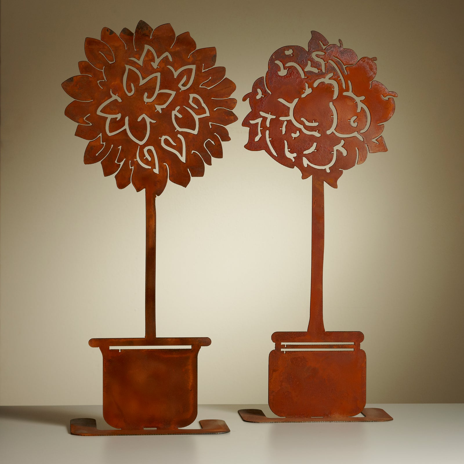 Two Topiaries Metal Garden Art