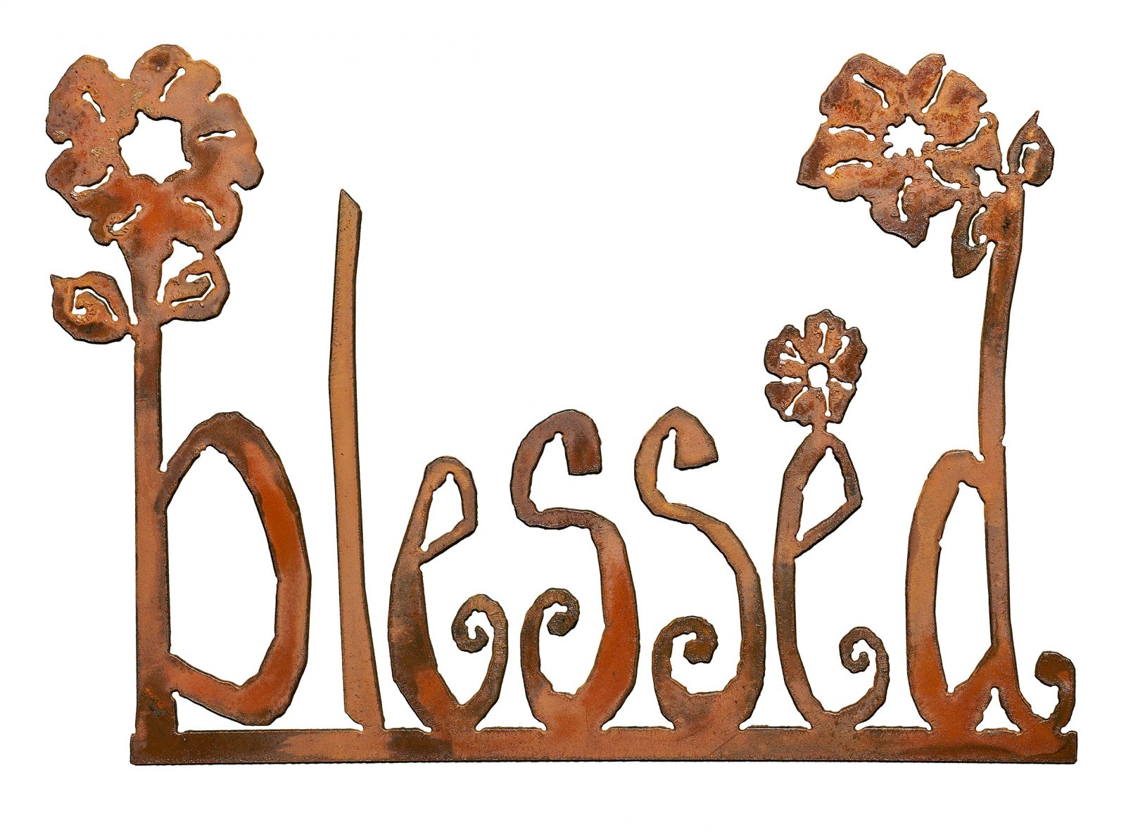 Metal "BLESSED" rusted sign by Elizabeth Keith Designs