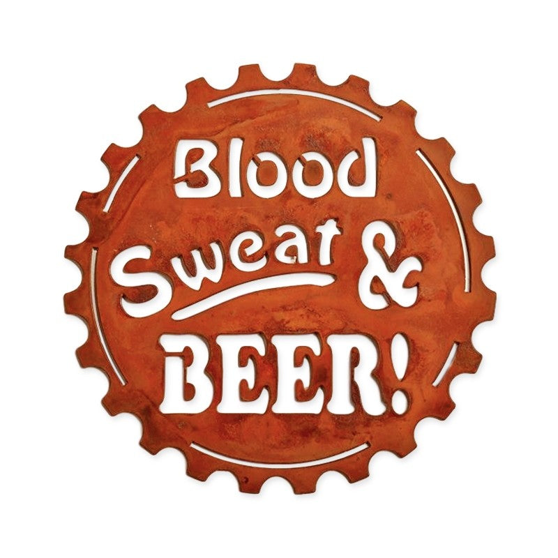 Blood Sweat and Beer Metal Sign