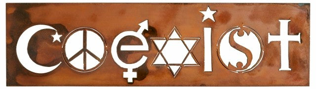 Coexist Metal Sign by Elizabeth Keith Designs