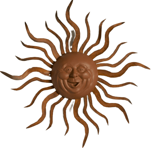 Medium Happy Sun Face on Metal Crazy Ray by Elizabeth Keith Designs