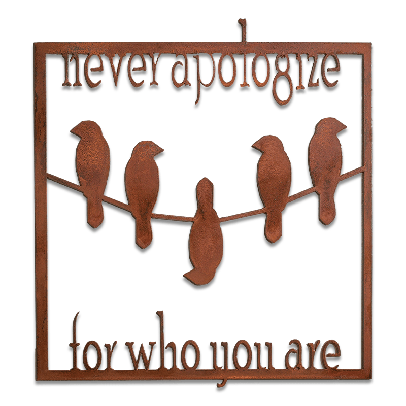Never Apologize for Who You Are Metal Sign