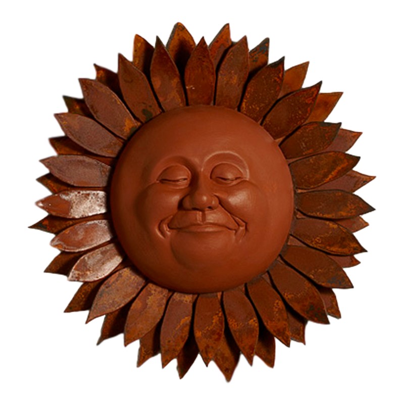Medium Harmony Sun Face on Double Sunflower Metal Ray