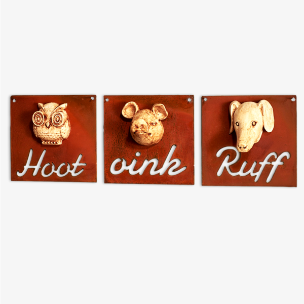 Hoot, Oink, Ruff Plaques