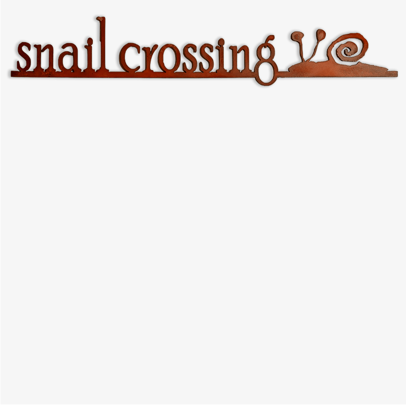 Snail Crossing Metal Sign